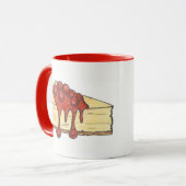 NYCニューヨークさくらんぼチーズケーキスライスグルメ マグカップ (正面左)