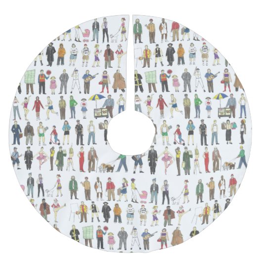 NYCニューヨークの人々の近隣住民 ブラッシュドポリエステルツリースカート (正面)