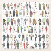 NYCニューヨークの人々Borougs Citizens スクエアペーパーコースター (正面)