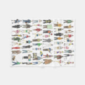 NYCニューヨークの人々Borougs Citizens フリースブランケット (正面(横))