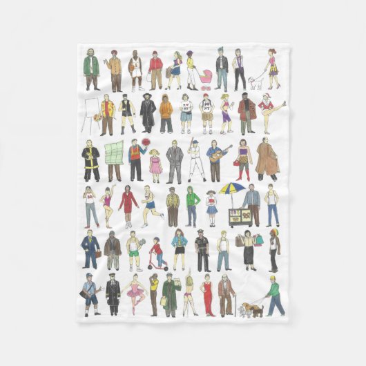 NYCニューヨークの人々Borougs Citizens フリースブランケット (正面)