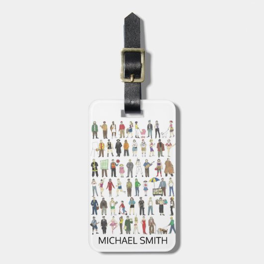 NYCニューヨークの人々Borougs Citizens ラゲッジタグ (正面縦)