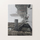 NYCニューヨークの冬スノーストームフォトパズル ジグソーパズル (縦)