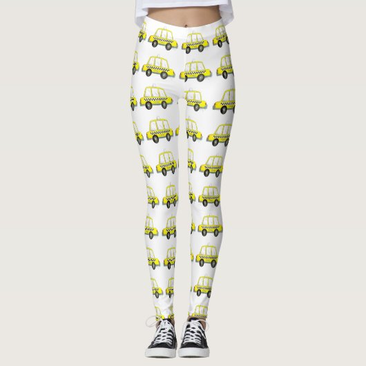 NYCニューヨークイエロータク市松模様にシングレギンス レギンス (正面)