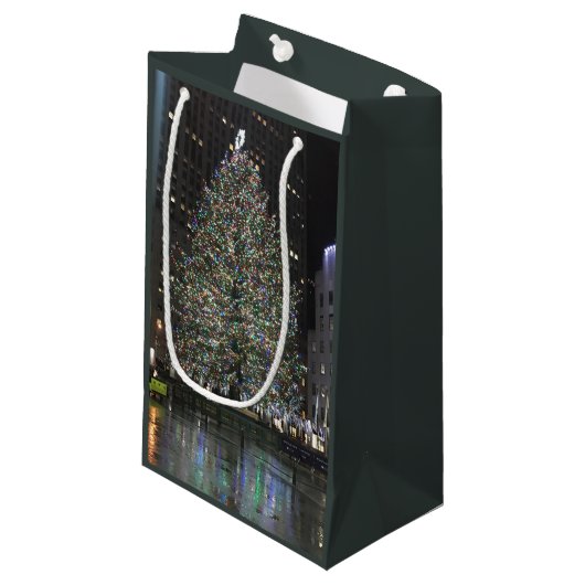 NYCニューヨーククリスマスツリーロックフェラーセンター スモールペーパーバッグ (正面アングル)