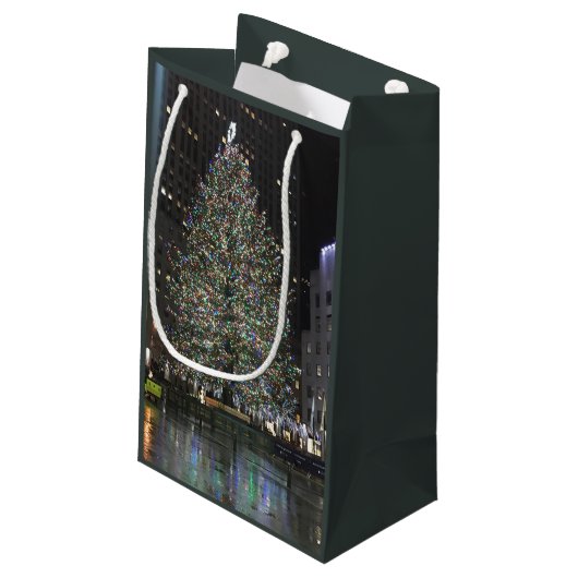 NYCニューヨーククリスマスツリーロックフェラーセンター スモールペーパーバッグ (裏面アングル)