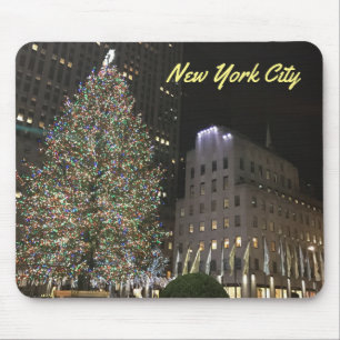 NYCニューヨーククリスマスツリーロックフェラーセンター マウスパッド