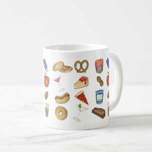 NYCニューヨークグルメピザベーゲルプレツェルチーズケーキ コーヒーマグカップ
