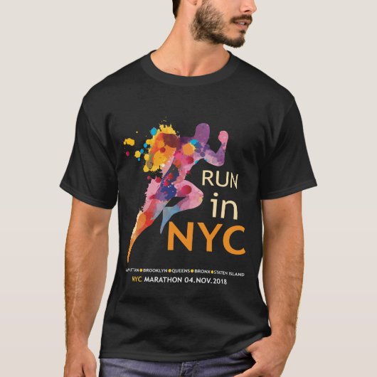 NYCニューヨークシティのTシャツのマラソン2018年 Tシャツ (正面)