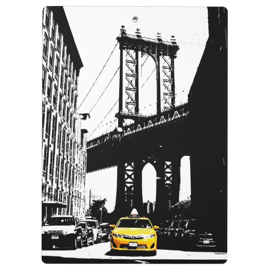 Nycニューヨークシティアートポップ・アートのイエロータクシーブルックリン クリップボード (裏面)
