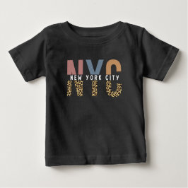 NYCニューヨークシティチータプリントタイポグラフィ ベビーTシャツ