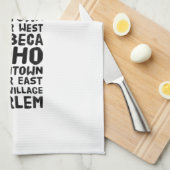 NYCニューヨークシティブラック&ホワイトネイバーズ キッチンタオル (四つ折り)