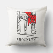 NYCニューヨークシティブルックリンブリッジクリスマスデコール クッション (正面)