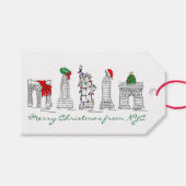 NYCニューヨークシティホリデーからのメリークリスマス ギフトタグ (正面(横))