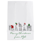 NYCニューヨークシティホリデーからのメリークリスマス ミディアムペーパーバッグ (裏面)