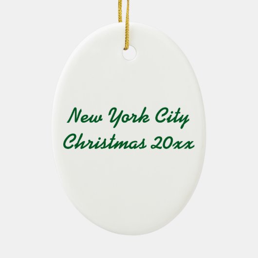 NYCニューヨークシティホリデードラマー少年クリスマス セラミックオーナメント (裏面)