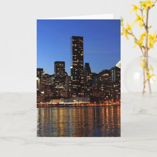 NYCニューヨークシティマンハッタンナイト カード (黄色い花)