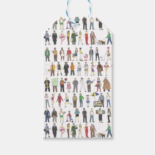NYCニューヨーク市の人々の水の色のギフトラベル ギフトタグ (正面)