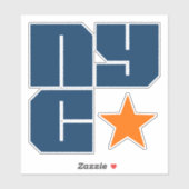 NYCニューヨーク市ステッカー – スターブロック文字NYC シール (シート)