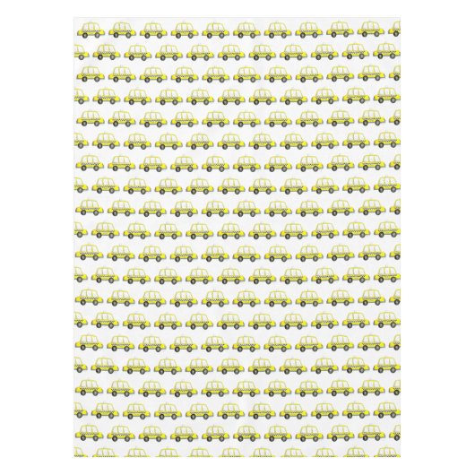 NYCニューヨーク市松模様にシティイロタクシー テーブルクロス (正面)