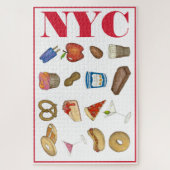 NYCニューヨーク市食品ピザプレツェルチーズケーキ ジグソーパズル (縦)