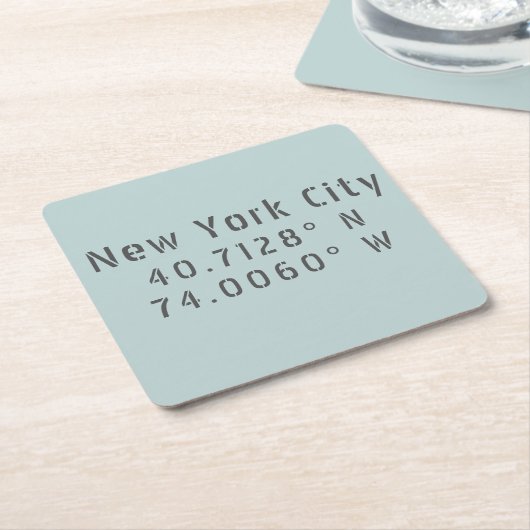 NYCニューヨーク緯度 スクエアペーパーコースター (アングル)