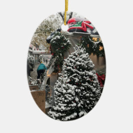 NYCニューヨーク・シティ・ツリー・スタンドからのメリークリスマス セラミックオーナメント