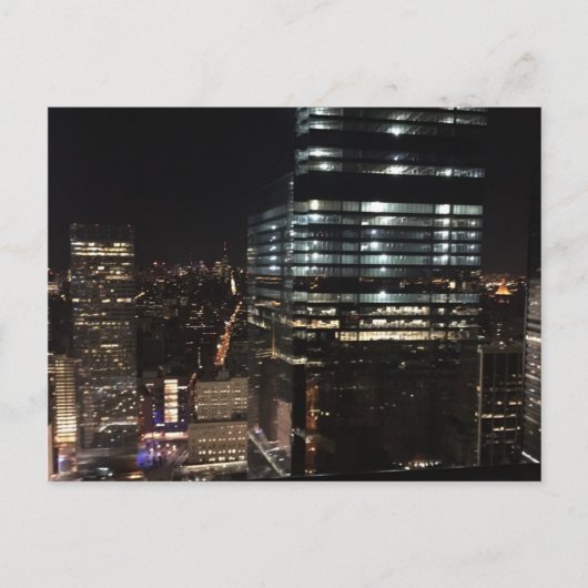 NYCニューヨーク・シティ・ナイト・スカイライン写真はがき ポストカード (正面)