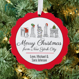 NYCニューヨーク・シティ・ランドマークスよりメリークリスマス オーナメントカード