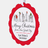 NYCニューヨーク・シティ・ランドマークスよりメリークリスマス オーナメントカード (左)