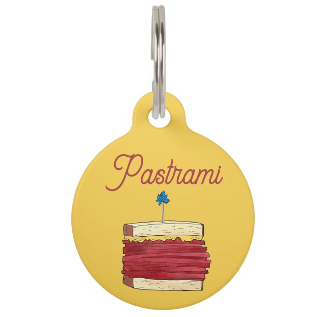 NYCニューヨークDeli Reubenビーフサンドイッチ食品 ペット　ネームタグ (正面)