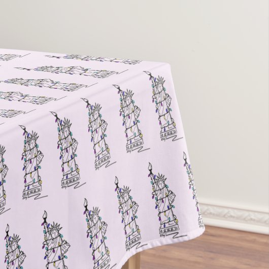 NYCニューヨークHanukkah Holiday Takematics of Liberty テーブルクロス (インサイチュ)