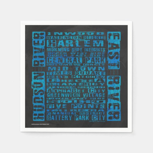 NYCネイバーズブルー スタンダードカクテルナプキン (正面)