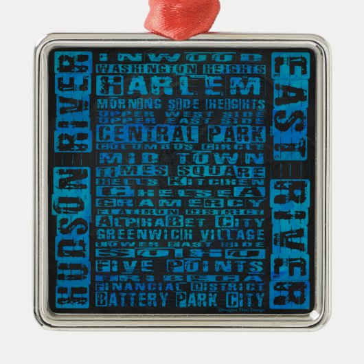 NYCネイバーズブルー メタルオーナメント (正面)