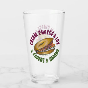 NYCノバゲルクリームチーズケーパーズロックス玉ねぎ タンブラーグラス