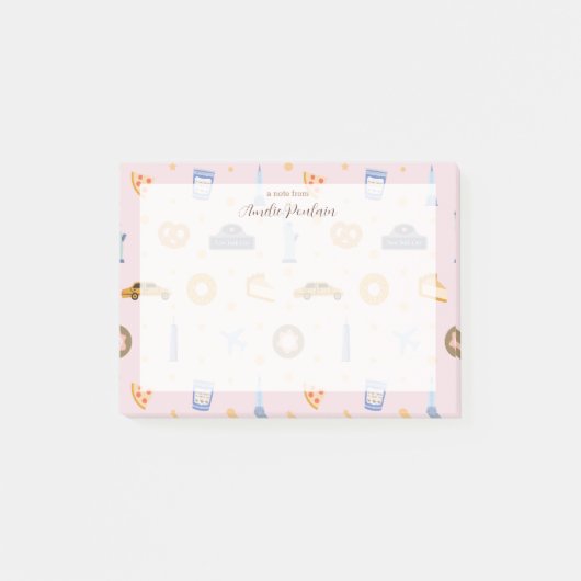 NYCパターガーリーンベビーピンク名 ポストイット (正面)