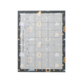 NYCパターモダンンダークグレー月プランナー名 ノートパッド (回転)