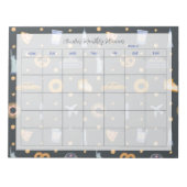 NYCパターモダンンダークグレー月プランナー名 ノートパッド (正面)