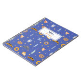 NYCパターモダンンブルー名螺旋ノートブック ノートブック (左側)