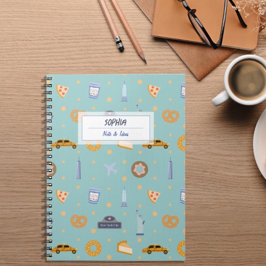 NYCパターモダンン緑名螺旋ノート ノートブック