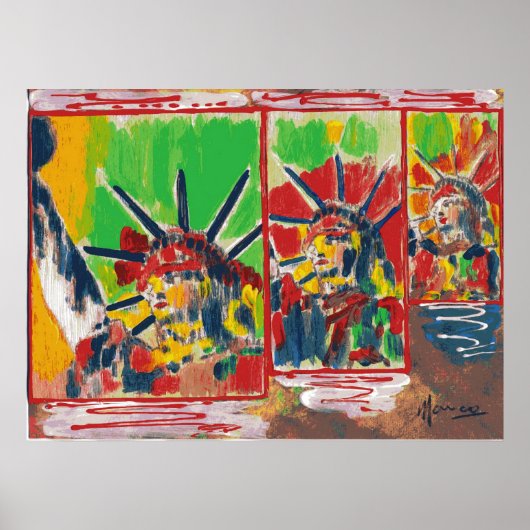 NYCピーター・マックススタイル3自由党9-11署名入りポスター ポスター (正面)