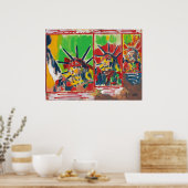 NYCピーター・マックススタイル3自由党9-11署名入りポスター ポスター (キッチン)