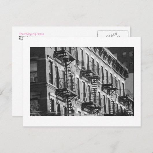 NYCファイアエスケープポストカード ポストカード (正面/裏面)