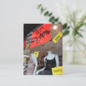 NYCファッション服飾ディストリクトサンプルセールニューヨーク ポストカード (スタンド正面)