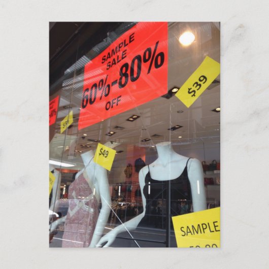 NYCファッション服飾ディストリクトサンプルセールニューヨーク ポストカード (正面)