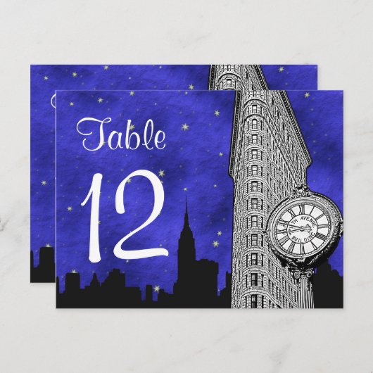 NYCフラチロンスカイラインシルエットBl S2テーブル番号 ポストカード (正面/裏面)