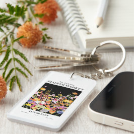 NYCフラワーマーケットローイーストキーチェカラフルーン キーホルダー