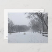 NYCブリザードアッパーウエストサイドリバーサイドパークスノー ポストカード (正面/裏面)
