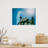 NYCポスター上の自由とジェット飛んでいるの像 ポスター (キッチン)