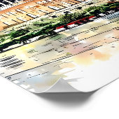 NYCマディソンガーデンイン詳細ウォーターカラー ポスター (角)